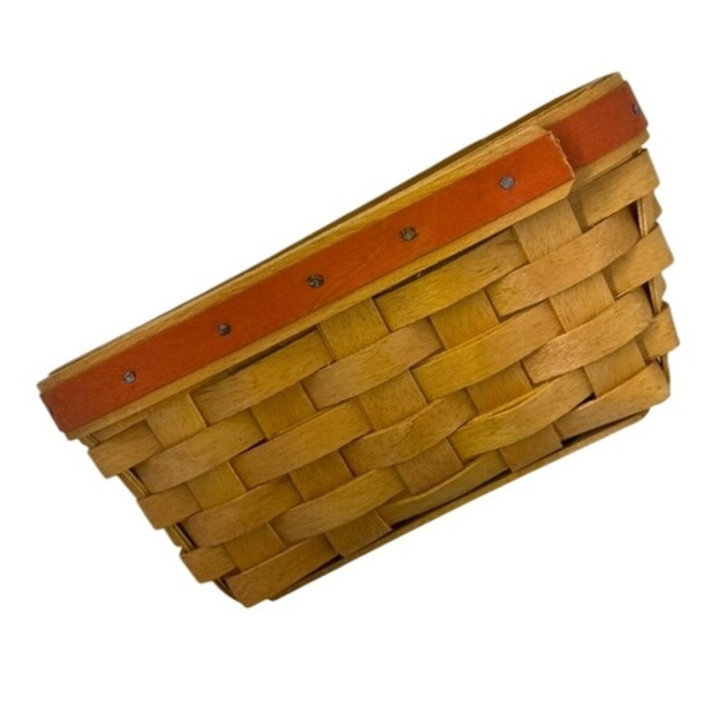 SALE Longaberger Basket Small Handwoven "Candy Corn" Accent Storage Organizer - Picture 2 of 4